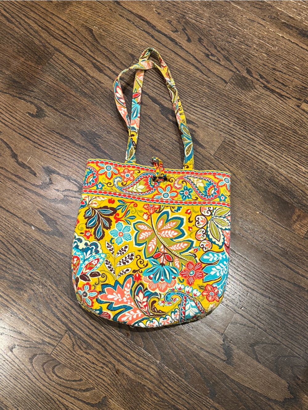 Vera Bradley Purse Tote Retired Provençal Paisley Floral Yellow